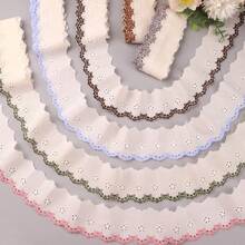 5 yardas de encaje con diseño de flor - Cinta blanca para costura - 2 pulgadas x 180 pulgadas - Ver 4