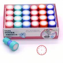 1/3pcs Random Clock Learning Stamps, Teacher's Educational Clock Model, Elementary Grade 1-2 Clock Face Stamp, Spring Switch Light Sensitive Stamp, Back To School Small Gift, Suitable For School Opening Season