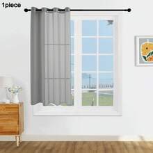 1 件/2 件薄纱窗帘，多种尺寸可选，顶部带金属索环，优雅的滤光薄纱窗帘，适用于客厅、卧室、农舍、咖啡厅、厨房，灰色 - 灰色 - 查看 24