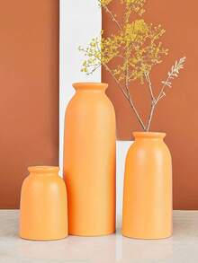 Modern Minimalist Style Vases, Used For Home Decoration; Living Room, TV Cabinet, High-End Flower Cabinet At The Entrance; Nordic Style White Orange And Yellow Vases For Creative Home Decor. Vase, Room Decoration, Home Decoration, Center Decoration, Dining Table Decoration - Yellow - View 4