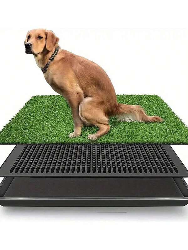 1pc Artificial Grass Dog Potty Pad, Outdoor Pet Toilet, Easy To Clean, Anti-Odor, Indoor/Outdoor Pet Training (Urine Tray Not Included)