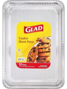 Glad Disposable Bakeware Aluminum Rectangular Cookie Sheets For Baking And Roasting, 12 Count-16" X 11" X 0.25" - Textured, Made From Aluminum - Baking Sheets, Baking Pans, Foil Cookie Sheet - Cookie Sheet Pans - View 1