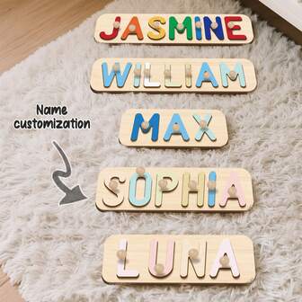 1PC Custom Name Puzzle, Personalized 3D Alphabet Jigsaw & Wooden Name Puzzle. Perfect For Baby Boy Or Girl, Ideal As Birthday, Christmas, Anniversary Gifts!, Multi-Functional, Reusable, Ornamental, Exquisite, Adorable, Colorful, Cute, Funny, Custom, Personalized, Customized, Unique, Ideal Gifts For Her, Ideal Gifts For Him, For Anniversaries, For Birthdays, Multi-Functional, Reusable, Ornamental, Exquisite, Adorable, Colorful, Cute, Funny, Custom, Personalized, Customized, Unique, Ideal Gifts For Her, Ideal Gifts For Him, For Anniversaries, For Birthdays, Kids Puzzles