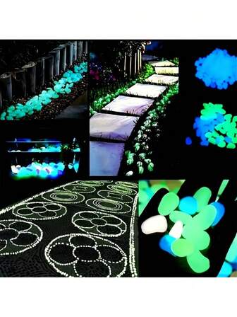 500pcs/1000pcs Glow In The Dark Pebbles, Luminous Stones, Aquarium Stones, Rainbow Stones Suitable For Fish Tank, Lawn, Garden, Pathway, Flower Pot