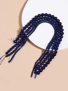 1 filo di perline di lapislazzuli di qualità superiore, perline lisce e rotonde di lapislazzuli blu, perline sciolte in pietra preziosa per la creazione di gioielli fai-da-te come bracciali e collane, misure 4mm, 6mm, 8mm, 10mm