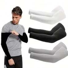 4 paia di maniche per braccio con protezione UV UPF 50, maniche sportive di compressione e raffreddamento per uomo, maniche da basket, accessori scolastici per Ognissanti, guanti invernali, coperture per le braccia, guanti bianchi