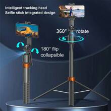 2-In-1 AI Face Tracking Gimbal & 70-Inch Extendable Bluetooth Selfie Stick. Stabilizer Tripod With 360° Adjustable Phone Holder, Suitable For Live Streaming And Photography
