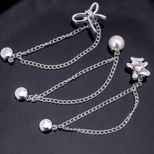 1/2/4/6 pièces Clips de chaîne magnétique pour jambe de pantalon, rallonge de pantalon réglable sans couper et support de revers, accessoires de manche anti-salissure unisexe