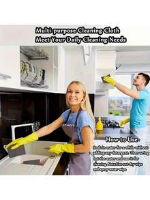 10 Stücke ultra-feines Glasfaser Reinigungstücher - hochabsorbierend, fussellos, kann leicht Glanz auf Fenster und mehr erzeugen - ideal für Wohnzimmer, Badezimmer, Küche und Kabinenglas