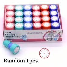 1/3pcs Random Clock Learning Stamps, Teacher's Educational Clock Model, Elementary Grade 1-2 Clock Face Stamp, Spring Switch Light Sensitive Stamp, Back To School Small Gift, Suitable For School Opening Season