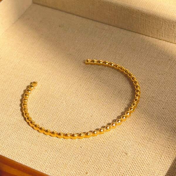 1 حبة سوار بأساور خرزية ذهبية بسيطة للنساء، هدية عطلات وأوقات الفراغ عصرية وجذابة