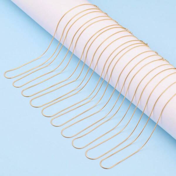 10pcs 0.9mm Stainless Steel Snake Chain Necklace For Women, Everyday Wear Matched With Pendant
