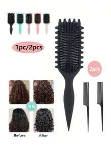 1pc/2pcs New Curling Brush, Brush Define Styling Brush For Curly Hair, Effortlessly Defined Curls, Waves & Coils, Reduces Frizz, Suitable For All Styles And All Women's Curling Hair