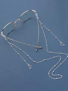 1 pièce Accessoires de voyage essentiels Ailes d'ange de plage avec chaîne de perles pour femmes, indispensable pour l'été (lunettes de soleil, lunettes de lecture, antidérapantes)