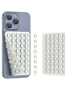 1 Stück Silikon doppelseitiger Handyhalter mit 40 Saugnäpfen, waschbarer tragbarer multifunktionaler Handyständer für Telefone, Glas, Keramik und andere glatte Oberflächen