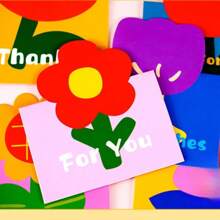 Ti invio un fiore, tulipani, girasoli, biglietto da visita per negozio di fiori, biglietto d'auguri pieghevole 3D per San Valentino, biglietto d'auguri per la festa della dea