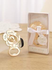 Personnalisé 7 noms, cadeau pour la mariée, ouvre-bouteille en or rose avec motif amour. Cadeaux de mariage pour les invités avec boîte d'emballage exquise. Cadeaux de fiançailles, anniversaires, souvenirs de fête, cadeaux pour les petites amies, généalogie, grands-mères, Saint-Valentin, Fête des mères