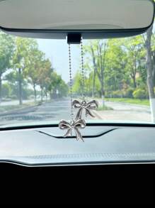 Cute Bow Tie Car Pendant, Decorative Rearview Mirror Hanging Ornament, Polka Dot Bow Tie Car Accessory (Polka Dot Bow Tie Is Single-Sided)