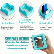Soporte de copa de silicona con ranuras incorporadas y raspadores de fieltro en el borde - Antideslizante, apto para adhesivos de vinilo y manualidades