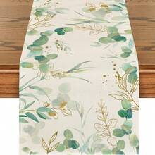 33x183cm 经典桉树叶桌布，适合春夏秋冬季节桉树桌旗，适用于节日厨房餐桌装饰、家庭聚会装饰 - 彩色 - 查看 10