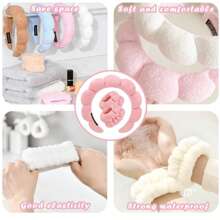 1 pièce set (1 pièce bandeau + 2 serre-poignets) Bandeau de spa et serre-poignet pour le lavage du visage, chouchou doux en éponge pour les cosmétiques, bandeau et serre-poignet, couleur aléatoire