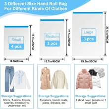 20 Pack Combo WaterProof Travel Storage Bag Hand Roll Space Saver Vacuum Seal Bags Vacuum Storage Bag For Clothes Travel Packing Organizer