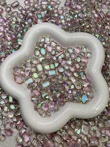 30/50/100 piezas de cristales de uñas altos de gama con brillantes gemas de uñas asimétricas de cristal para decoración de uñas de verano/primavera - Multicolor - Ver 5