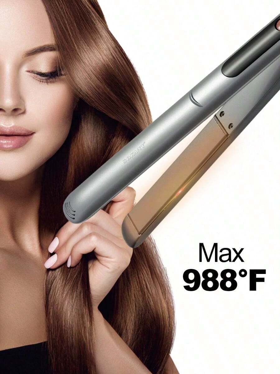 Plancha cerámica SOKANY1924 con pantalla LCD, temperatura ajustable, alisador, rizador y secador de pelo 3 en 1 - Tipo de Enchufe A USA (110-127V) - Ver 1