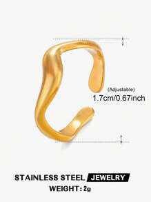 1 Stück Edelstahl 18 Karat vergoldeter verstellbarer V-förmiger Wellering, elegant und modisch für Frauen, geeignet für den täglichen Gebrauch, Anlässe, Dates, hochwertiges Accessoire
