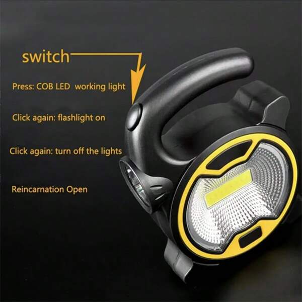 1pc Multifunctional LED Camping Light, Portable Outdoor Adventure Lamp With 2 Modes, Suitable For Camping, Hiking, Cycling, Night Running, Travelling, Fishing, Night Work, Battery Powered (Batteries Not Included)