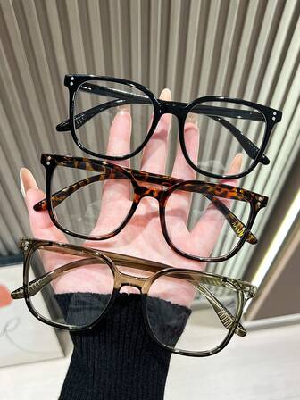 1/3 件韩国复古方框眼镜女款轻便舒适无度数眼镜女款眼镜配件适合夏季海滩度假、户外、旅行