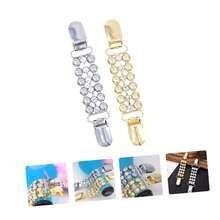 2 件水钻毛衣夹 - 腰带、复古连衣裙夹、后肩夹、开衫夹、女士连衣裙腰带（简约） - 彩色 - 查看 3