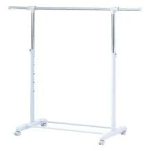(3 Pack) Mainstays Adjustable Rolling Garment Rack Metal Chrome, White, 84-121Wx44Dx123.5-163Hcm