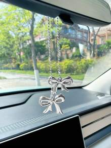 Cute Bow Tie Car Pendant, Decorative Rearview Mirror Hanging Ornament, Polka Dot Bow Tie Car Accessory (Polka Dot Bow Tie Is Single-Sided)