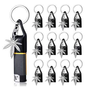 2/5 piezas, nuevo llavero con tapa para encendedor, llavero que puede sostener encendedores, llavero simple y atmosférico con patrón de hoja