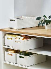 1pc Retractable Folding Home Kitchen Storage Organizer Box, Collapsible Drawer Style Storage Container For Pantry, Closet, Dorm, Snacks & Miscellaneous Items