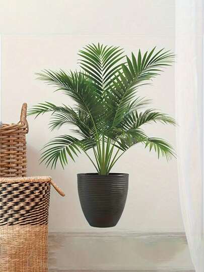 1 件热带绿植墙贴 - PVC 自粘可移除贴纸，适用于家庭和办公室装饰，非常适合玻璃、金属、陶瓷