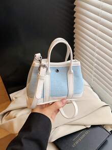 1pc Fashionable High-End Solid Color Small Handbag For Girl, Stylish Mini Bucket Bag, High-End Simple Texture, Versatile Handbag Messenger Bag, Sweet And Cute Style, Can Be Carried By Hand Or Across The Body, Suitable For Going Out Shopping, Daily Use, Multiple Pockets And Large Capacity, It Is A Good Choice For Gifts - Fashionable Sweet Handbag - View 17