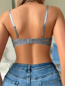 Grey Sexy Lace Bra, Comfortable Supportive Breathable Thin Cup Bra For Daily Wear - Grey - View 9