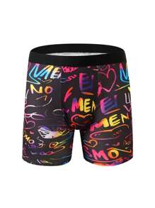 10 Random Pcs Of Men's Multi-Element Long Boxer Briefs, With A Variety Of Game Consoles, Graffiti And Snack Food Prints To Choose From, Fashionable And Colorful Sets,  Comfortable, Not Easy To Deform, A Unique Gift For Him