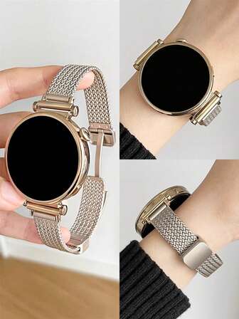 Metall magnetiskt klockband kompatibelt med Galaxy Watch 6/5/4 40 mm 44 mm/klocka 6 Classic 43 mm 47 mm/klocka 5 Pro 45 mm/klocka 4 Classic 42 mm 46 mm, 20 mm 22 mm 18 mm snabbkopplingsbyte sportrem