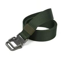 Women's Denim Jeans Belt, Summer Double-Ring Buckle Waist Canvas Belt, Studentstyle No-Hole Casual Military Vintage Belt