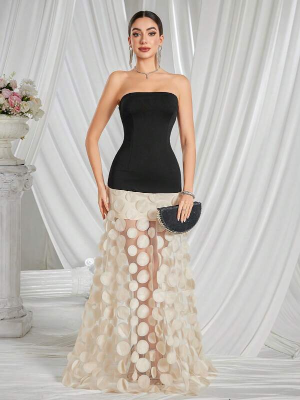 Sheath Lace Sheer Embroidered Long Prom Dresses Dresses, Party Dress, For Cocktail