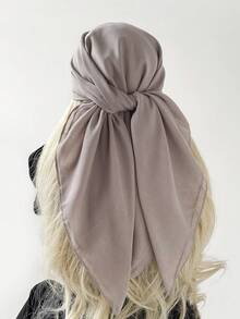 1件装女士纯色亚麻质感方形头巾，可作女士头巾、头巾、沙滩巾、日常佩戴、节日装饰围巾、发带、头巾、防晒围巾，适合搭配连衣裙和假日服饰。 - A90仿棉麻 - 查看 7