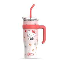 1 pezzo Bottiglia d'acqua isolata carina da 40 once/1,2 litri in acciaio inossidabile 304 con accessori in silicone, tazza da caffè e tumbler con motivo  rosa,  e Cinnamoroll, adatta per scuola, ufficio, infermieri e insegnanti, articoli autorizzati . Articoli per il ritorno a scuola