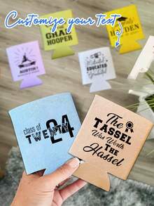 A Personalized Can Cooler Fun Birthday Graduation Gift Graduation Season Carnival Wedding Birthday Bachelor Party Beverage Cup Holder A Variety Of Styles To Choose From - Multicolor - View 3