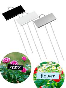 10/20/30pcs Black, Silver, White Creative New Metal Plant Labels, Pot Planter Labels, Weatherproof Metal Plant Tags, Garden Yard Plant Markers, Waterproof Plant Identification Tags, Outdoor Garden Signs, Suitable For Planting Flowers, Vegetables, Herbs, Seeds, Greenhouse Nursery Pots