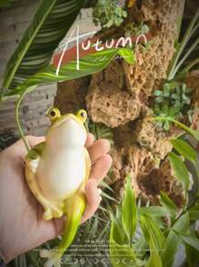 3D Frog Statue Decor, Outdoor Garden Landscape Or Indoor Tabletop Decoration, Resin Animal Aquarium Ornament