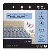 Allswell 2" 5-Zone Cooling Titanium Memory Foam Mattress Topper, Queen - King - View 8