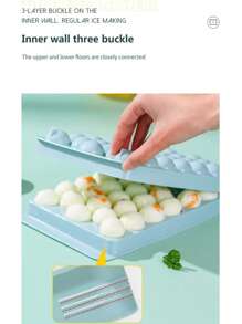 Molde de cubitos de hielo redondos con tapa, molde para hacer bolas de hielo para congelador con recipiente mini circular, molde para hacer cubitos de hielo, 33 piezas para refrescar cócteles, whisky, té y café